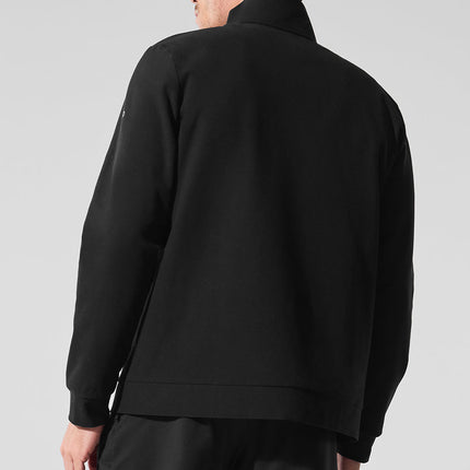 alo Men's Conquer Max Mock Neck Full Zip - Black