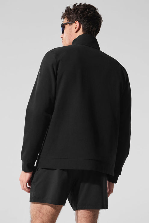 alo Men's Conquer Max Mock Neck Full Zip - Black