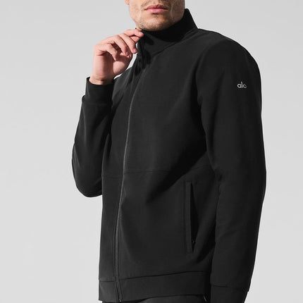 alo Men's Conquer Max Mock Neck Full Zip - Black