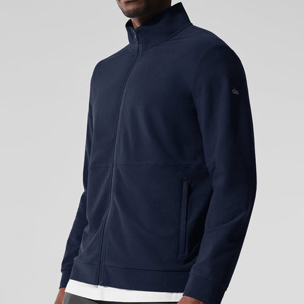 alo Men's Conquer Max Mock Neck Full Zip - Navy