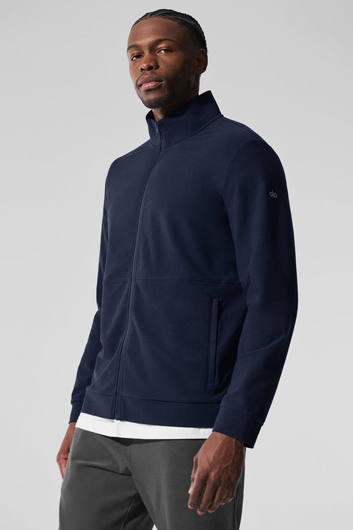alo Men's Conquer Max Mock Neck Full Zip - Navy