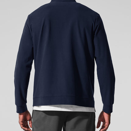 alo Men's Conquer Max Mock Neck Full Zip - Navy