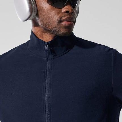 alo Men's Conquer Max Mock Neck Full Zip - Navy