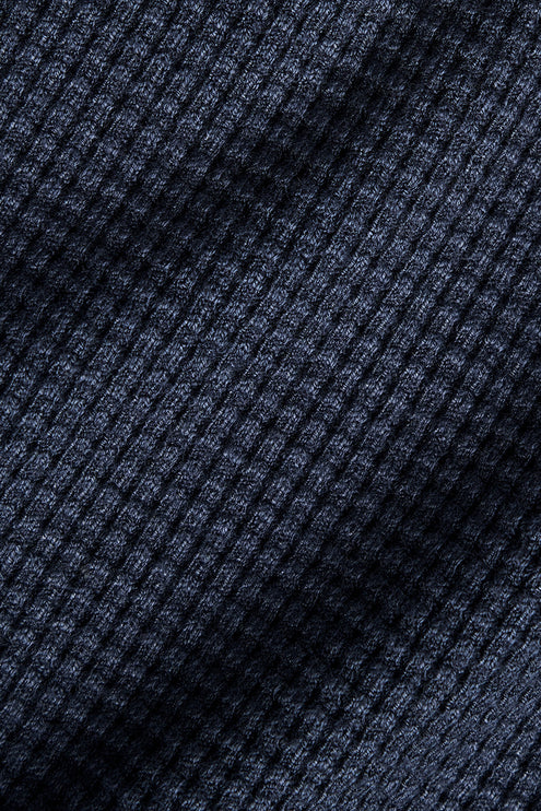 alo Men's Elevate Waffle Long Sleeve Crew - Navy