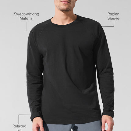 alo Men's Alo Vapor Crewneck Long Sleeve - Black