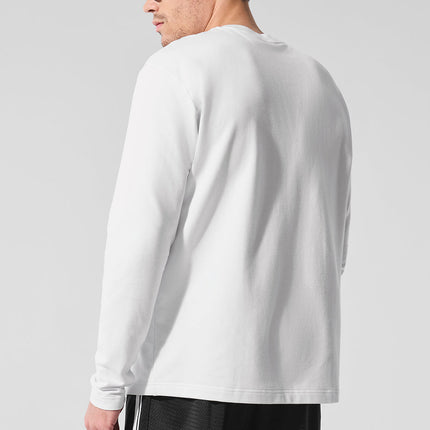 alo Men's Double Take Long Sleeve Crew - White