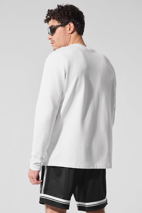 alo Men's Double Take Long Sleeve Crew - White