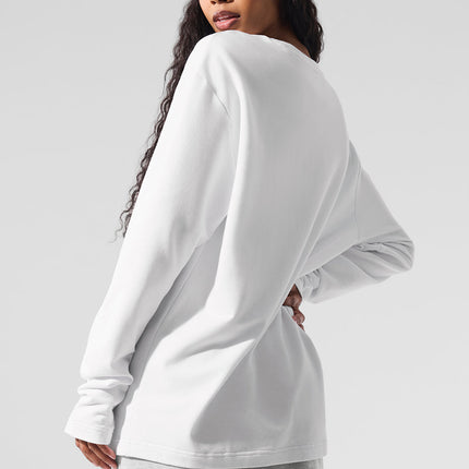 alo Women's Double Take Long Sleeve Crew - White