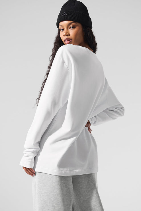 alo Women's Double Take Long Sleeve Crew - White