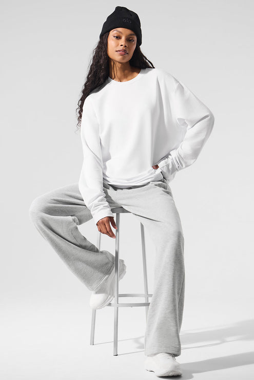 alo Women's Double Take Long Sleeve Crew - White