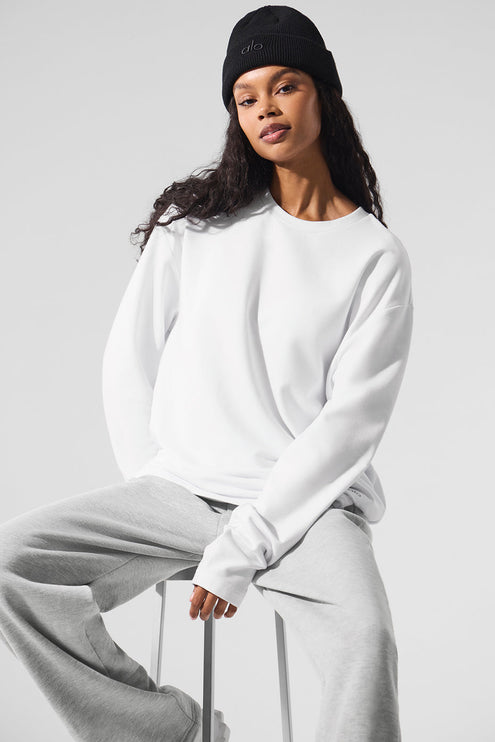 alo Women's Double Take Long Sleeve Crew - White