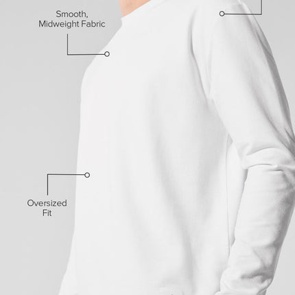 alo Men's Double Take Long Sleeve Crew - White