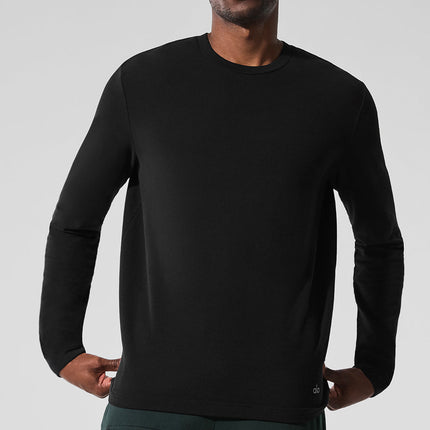 alo Men's Double Take Long Sleeve Crew - Black