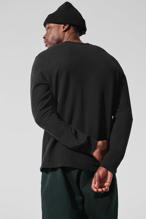 alo Men's Double Take Long Sleeve Crew - Black