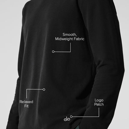 alo Men's Double Take Long Sleeve Crew - Black
