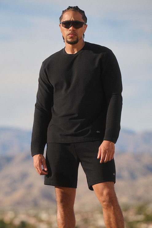 alo Men's Double Take Long Sleeve Crew - Black