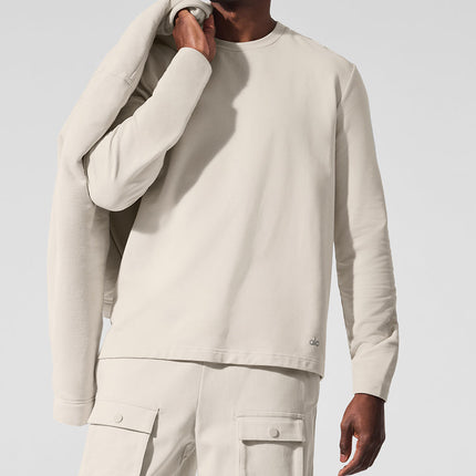 alo Men's Double Take Long Sleeve Crew - Bone