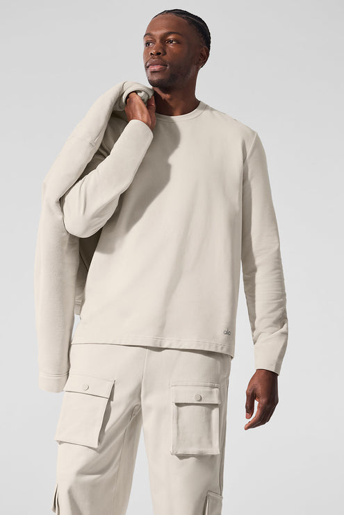 alo Men's Double Take Long Sleeve Crew - Bone