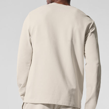 alo Men's Double Take Long Sleeve Crew - Bone
