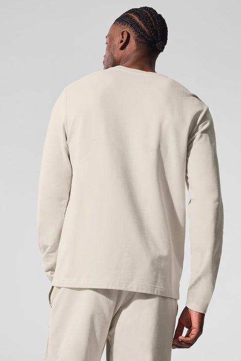 alo Men's Double Take Long Sleeve Crew - Bone