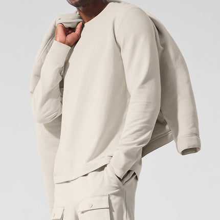 alo Men's Double Take Long Sleeve Crew - Bone