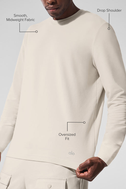 alo Men's Double Take Long Sleeve Crew - Bone