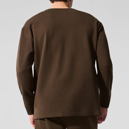 alo Men's Double Take Long Sleeve Crew - Espresso