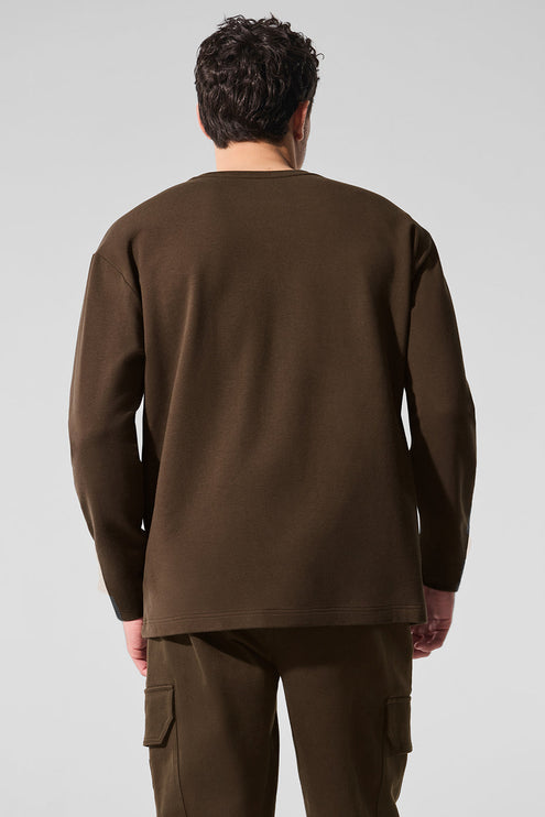 alo Men's Double Take Long Sleeve Crew - Espresso