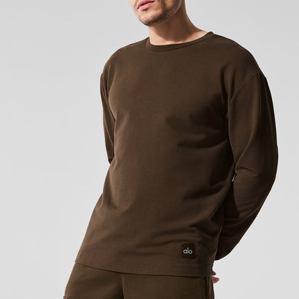 alo Men's Double Take Long Sleeve Crew - Espresso