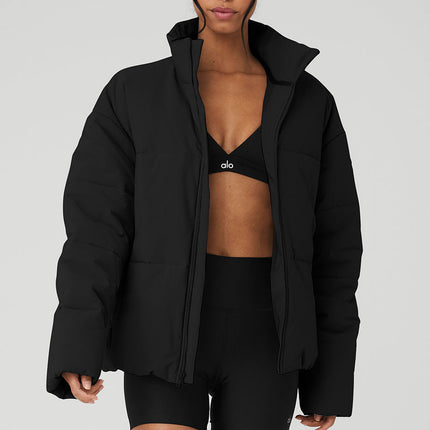 alo Women's Stretch Woven Street Puffer - Black