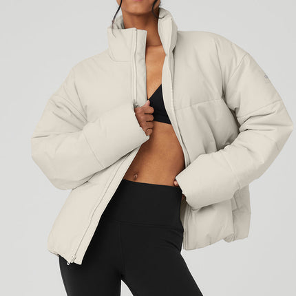 alo Women's Stretch Woven Street Puffer - Bone