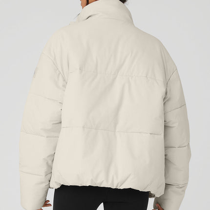 alo Women's Stretch Woven Street Puffer - Bone