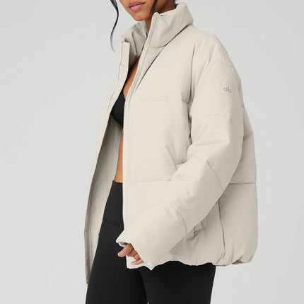 alo Women's Stretch Woven Street Puffer - Bone