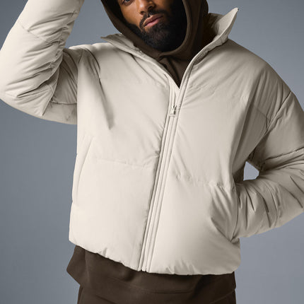 alo Men's Stretch Woven Street Puffer - Bone