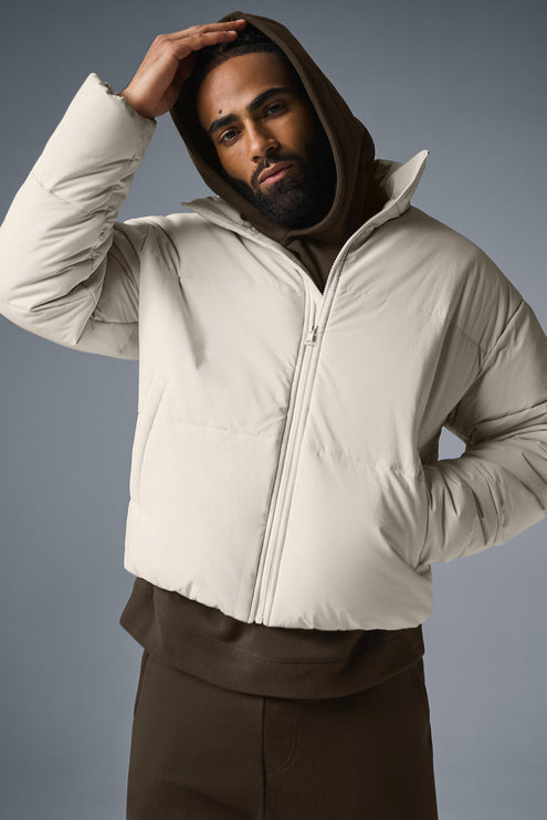 alo Men's Stretch Woven Street Puffer - Bone