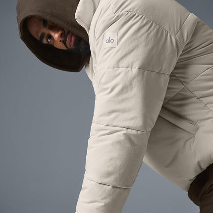 alo Men's Stretch Woven Street Puffer - Bone