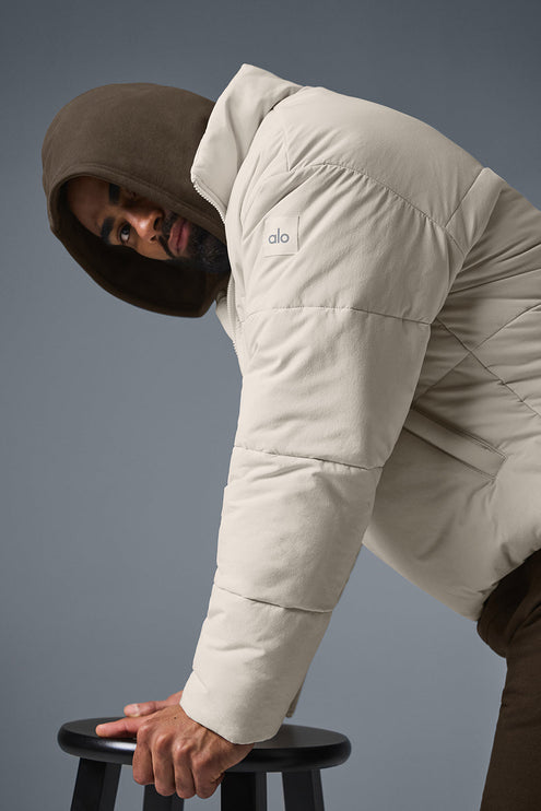 alo Men's Stretch Woven Street Puffer - Bone