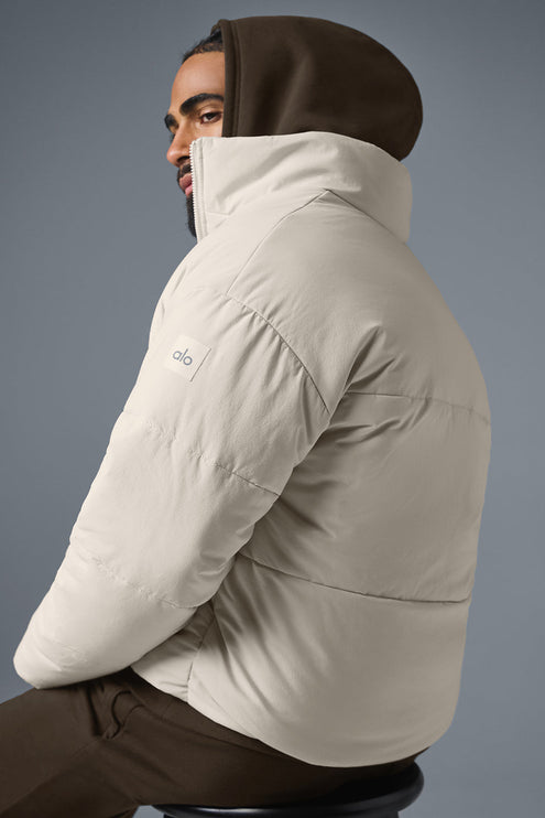 alo Men's Stretch Woven Street Puffer - Bone