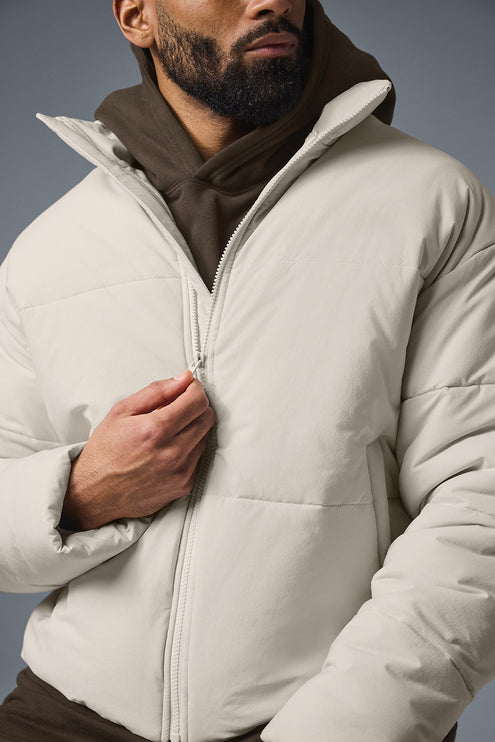 alo Men's Stretch Woven Street Puffer - Bone