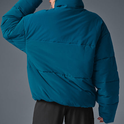 alo Women's Stretch Woven Street Puffer - Eclipse Blue