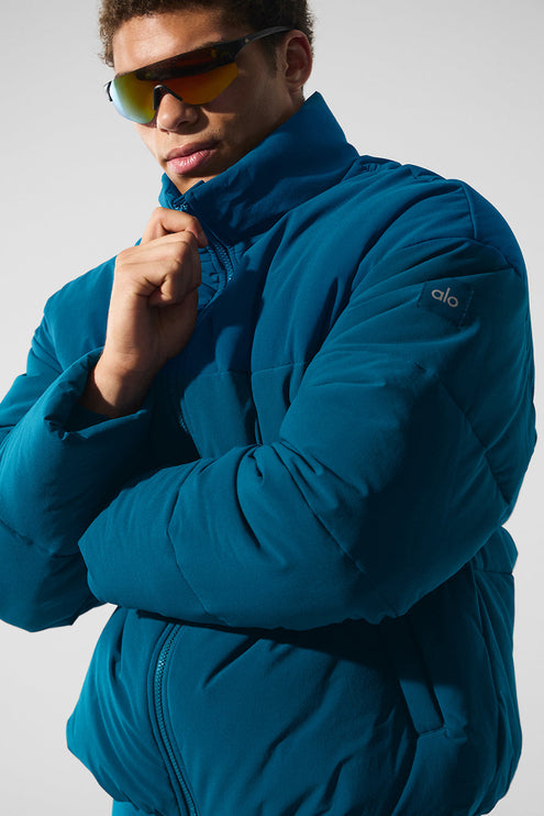 alo Men's Stretch Woven Street Puffer - Eclipse Blue