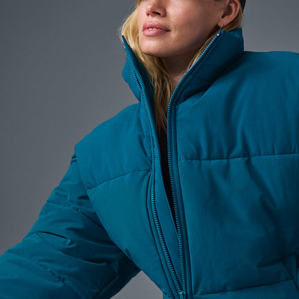 alo Women's Stretch Woven Street Puffer - Eclipse Blue