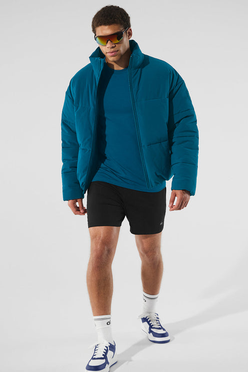 alo Men's Stretch Woven Street Puffer - Eclipse Blue