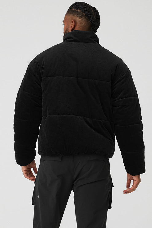 alo Men's Corduroy Stage Puffer - Black