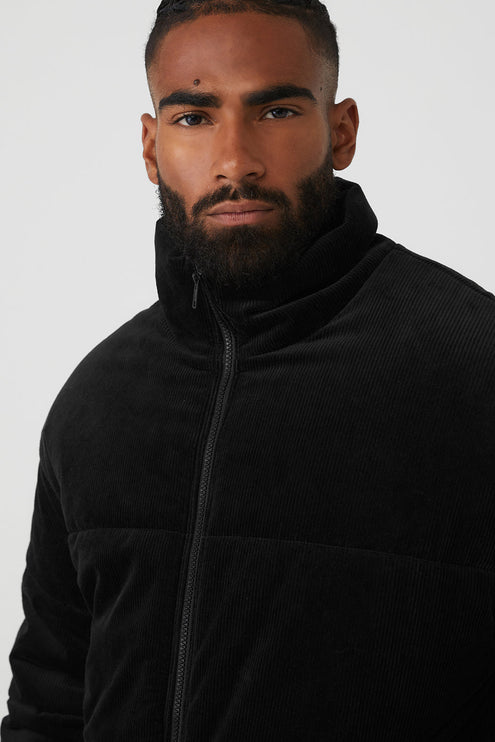 alo Men's Corduroy Stage Puffer - Black