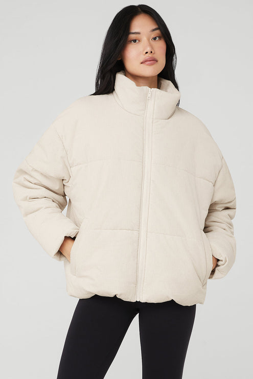 alo Women's Corduroy Stage Puffer - Bone