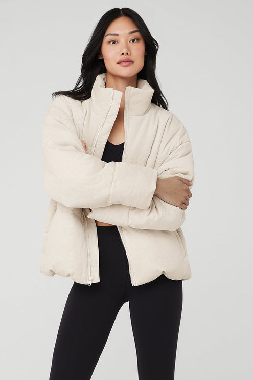 alo Women's Corduroy Stage Puffer - Bone