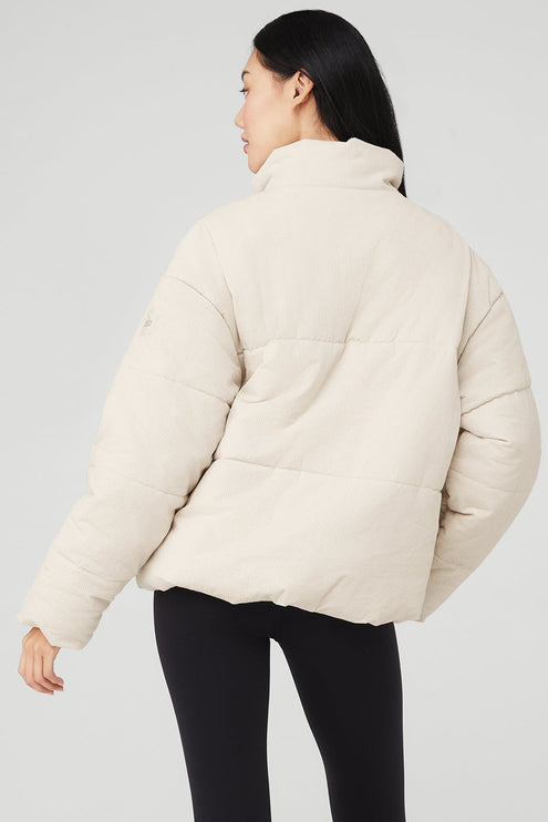 alo Women's Corduroy Stage Puffer - Bone