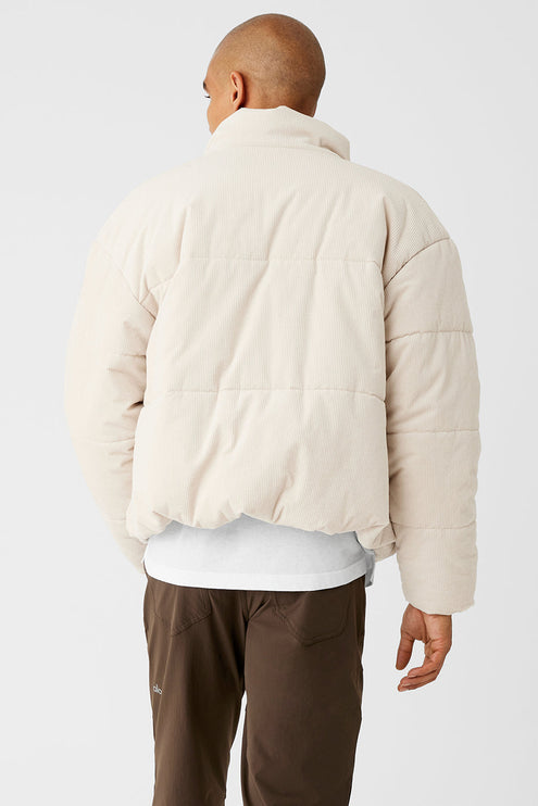 alo Men's Corduroy Stage Puffer - Bone