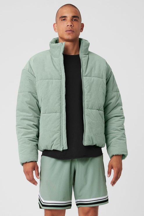 alo Men's Corduroy Stage Puffer - Icy Sage